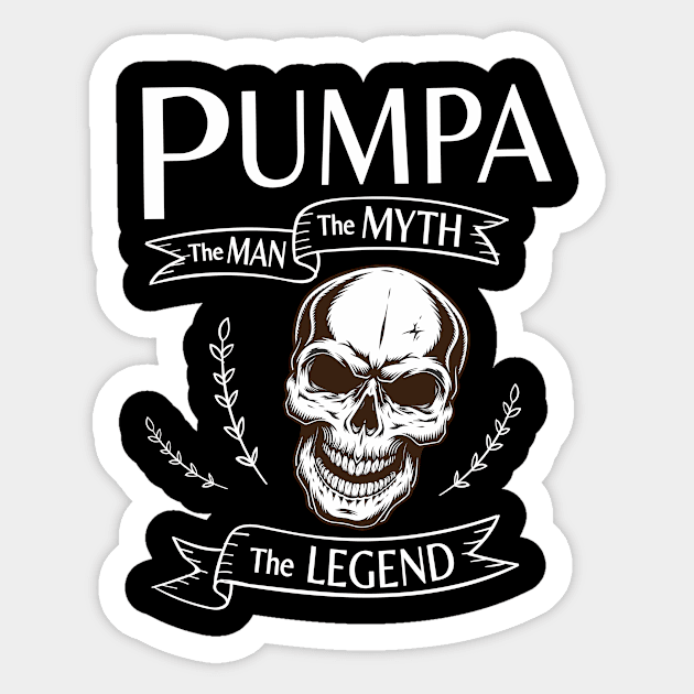 Pumpa The Man The Myth The Legend Happy Father Halloween Day Skeleton Lover Fans Sticker by joandraelliot